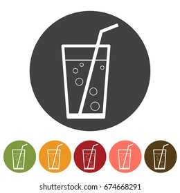 Beverage, drink icons. Vector illustration.
