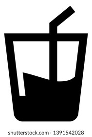 Beverage With Drinking Straw Icon