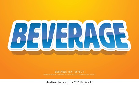 beverage editable 3d text effect template bold typography and abstract style drinks logo and brand
