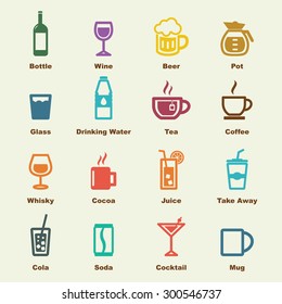 beverage elements, vector infographic icons