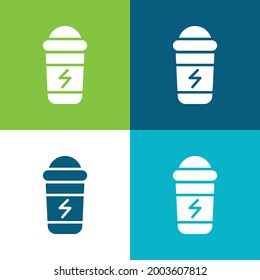 Getränkedosenflach vier Farben minimaler Icon Set