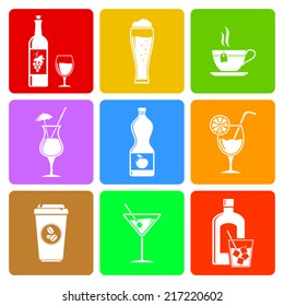 Beverage flat icons