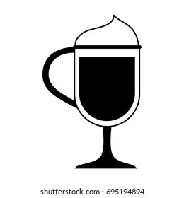 beverage with foam coffee icon image 
