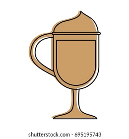 beverage with foam coffee icon image 