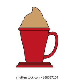 beverage with foam in cup or mug coffee related icon image