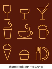 beverage and food set icons