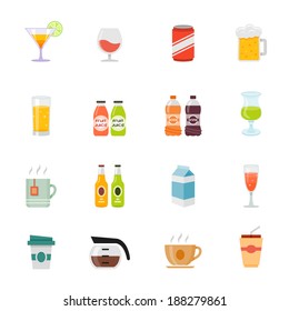 Beverage Full Color Flat Design Icon Vector Illustration