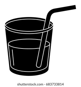 beverage in glass cup with straw
