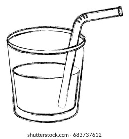 beverage in glass cup with straw
