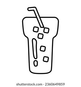 Beverage Glass Icon in Line Style
