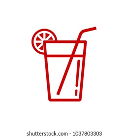 Beverage Glass with Lime Simple Icon