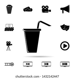 beverage glass with a tube beverage glass with a tube icon. Universal set of cinema and teatr for website design and development, app development
