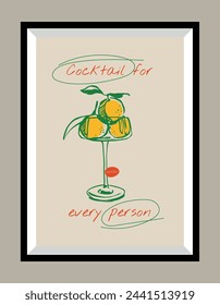 Beverage hand drawn vector illustration in a poster frame.