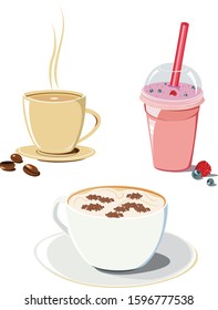 Beverage and Hot Drink set illustration vector arts