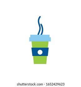 beverage hot in plastic container flat style vector illustration design