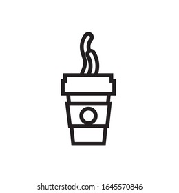 bebidas caliente en plástico tipo línea de recipiente diseño vectorial
