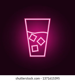 beverage with ice icon. Elements of Web in neon style icons. Simple icon for websites, web design, mobile app, info graphics