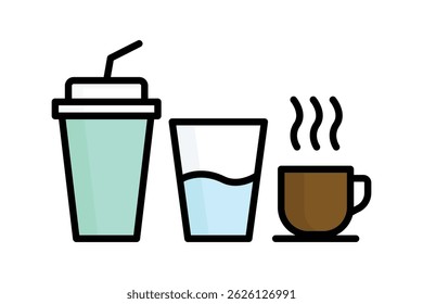 Beverage icon. colored outline icon style. icon related to drink. catering elements vector illustration