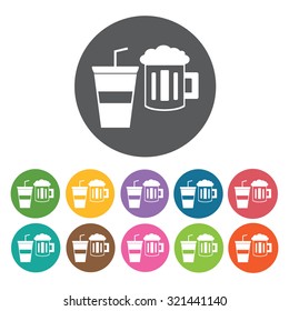 beverage icon, hotel set. Vector Illustration eps10 