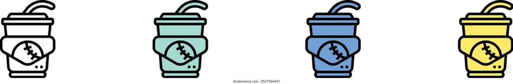 beverage icon. Outline, Green, Blue and Yellow Style Design Isolated On White Background