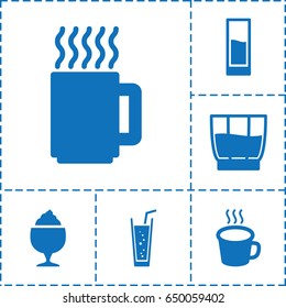 Beverage icon. set of 6 beverage filled icons such as milkshake, soda, cup, drink