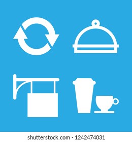 beverage icon set about room service, coffee shop, take away and refresh vector set