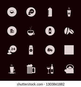 beverage icon set with beer bottle, teapot and room service vector illustration