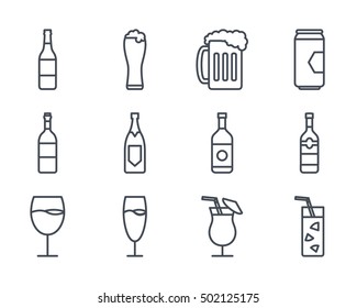 Beverage Icon Set Outlined