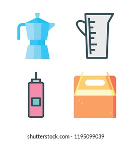 beverage icon set. vector set about takeaway, kettle, cup and vinegar icons set.