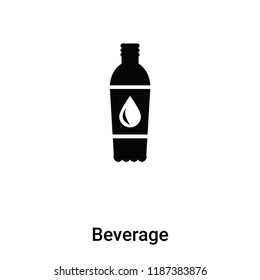 Beverage icon vector isolated on white background, logo concept of Beverage sign on transparent background, filled black symbol