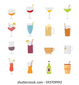 Beverage Icons Design Vector.
