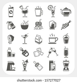 Beverage icons set