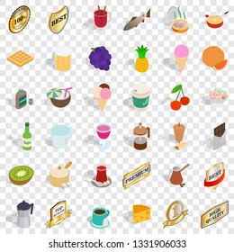 Beverage icons set. Isometric style of 36 beverage vector icons for web for any design