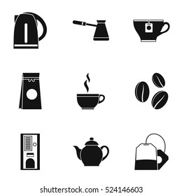 Beverage icons set. Simple illustration of 9 beverage vector icons for web