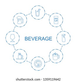 beverage icons. Trendy 8 beverage icons. Contain icons such as drink, no drink, vending machine, beer mug, cup, Cocktail, cleanser. beverage icon for web and mobile.