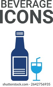 Beverage icons, icons vector Drinks Symbol vector