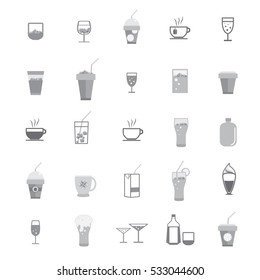 beverage icons vector illustration on white background.