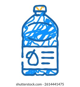 beverage juice plastic bottle doodle icon sketch vector. beverage juice plastic bottle sign. isolated symbol illustration