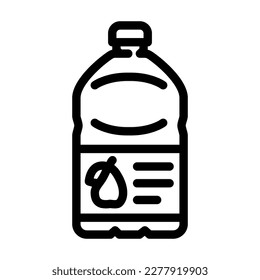 vectores de icono de línea de botella de jugo de bebida. signo de botella de plástico de jugo de bebida. símbolo de contorno aislado ilustración negra