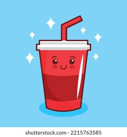 beverage kawaii cartoon. vector illustration