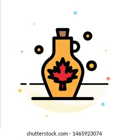 Beverage, Kettle, Water, Water Pot, Leaf Abstract Flat Color Icon Template. Vector Icon Template background