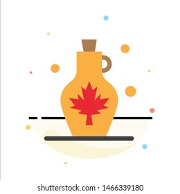Beverage, Kettle, Water, Water Pot, Leaf Abstract Flat Color Icon Template. Vector Icon Template background