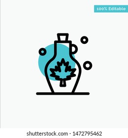 Beverage, Kettle, Water, Water Pot, Leaf turquoise highlight circle point Vector icon