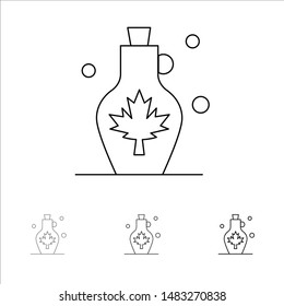 Beverage, Kettle, Water, Water Pot, Leaf Bold and thin black line icon set
