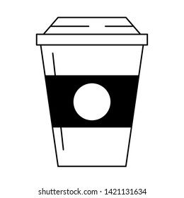 beverage liqueur and drink coffee cup icon cartoons in black and white vector illustration graphic design
