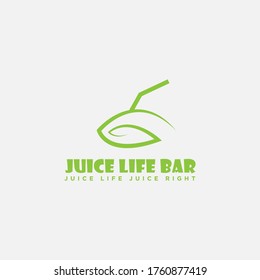 beverage logo design templates, with leaf icons and line art straws