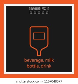 beverage, milk bottle, drink vector icon