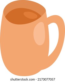 Beverage mug, illustration, vector on a white background.