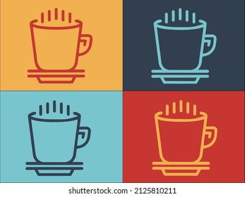 Beverage Mug Logo Template, Simple Flat Icon of beverage,drink,coffee