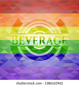 Beverage on mosaic background with the colors of the LGBT flag